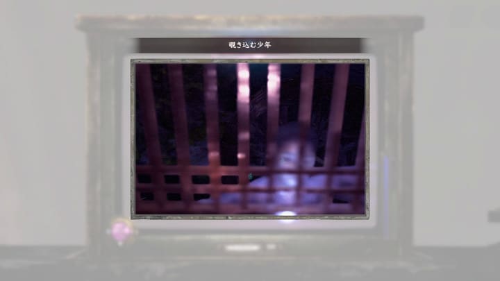 覗き込む少年